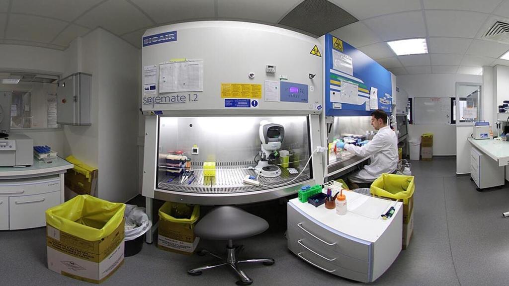 Vue intérieure d'un laboratoire de l'Inserm - Université de Nantes où des recherches sur les cellules souches sont effectuée