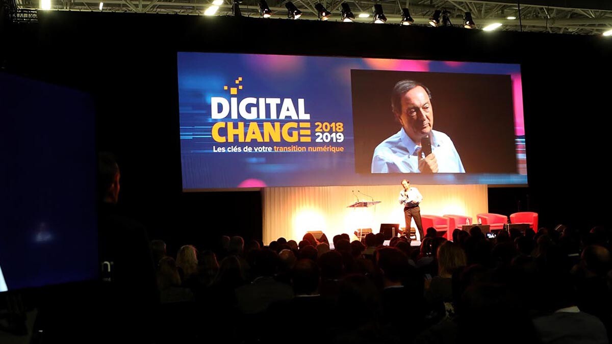 Digital Change 2019 : durant la conférence plénière donnée par Michel-Edouard Leclerc