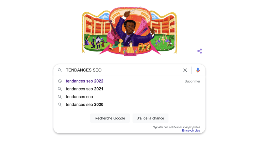 Copie d'écran de la page d'accueil du moteur de recherche Google