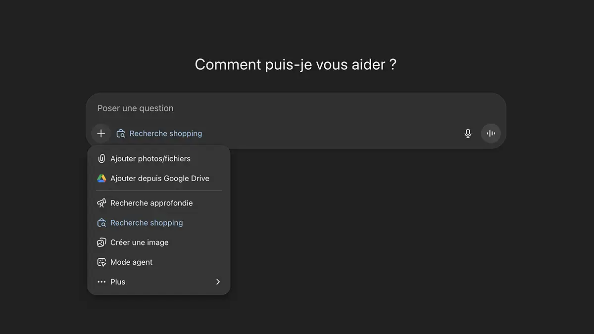 Copie d'écran de la recherche Shopping selon ChatGPT