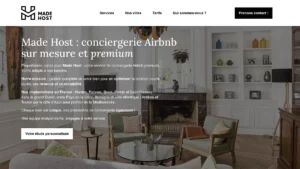 Copie d'écran de la page d'accueil du site de la conciergerie Airbnb Made Host